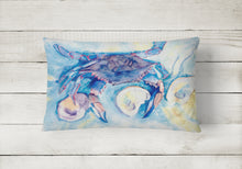 Load image into Gallery viewer, 12 in x 16 in  Outdoor Throw Pillow Crab and oyster Canvas Fabric Decorative Pillow