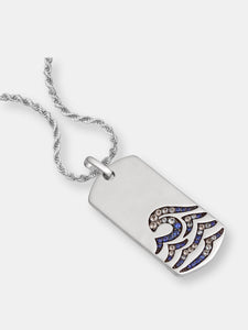 Breaking Waves Sterling Silver Blue Sapphire & Topaz Stone Tag