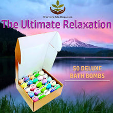 Load image into Gallery viewer, 50 Bath Bombs Gift Set. Organic &amp; Natural. Individually Wrapped. Shea Butter, Sulfate Free, Moisturizing