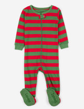 Load image into Gallery viewer, Baby Footed Red Striped Pajamas