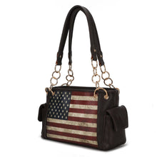 Load image into Gallery viewer, Alaina Vegan Leather Women’s Flag Shoulder Bag