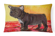 Load image into Gallery viewer, 12 in x 16 in  Outdoor Throw Pillow French Bulldog Canvas Fabric Decorative Pillow