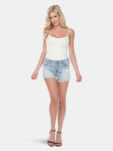 Load image into Gallery viewer, Mid Ripped Stretch Denim Shorts