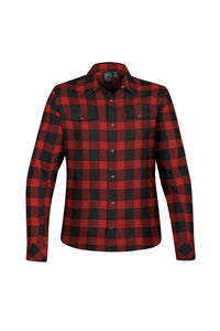Stormtech Womens/Ladies Snap Front Long Sleeve Shirt (Jet Black/Red Plaid)