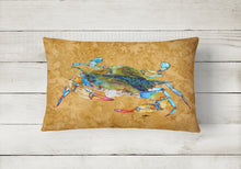 Load image into Gallery viewer, 12 in x 16 in  Outdoor Throw Pillow Crab Blowing Bubbles Canvas Fabric Decorative Pillow