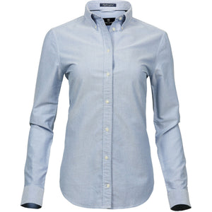 Tee Jays Womens/Ladies Perfect Long Sleeve Oxford Shirt (Light Blue)