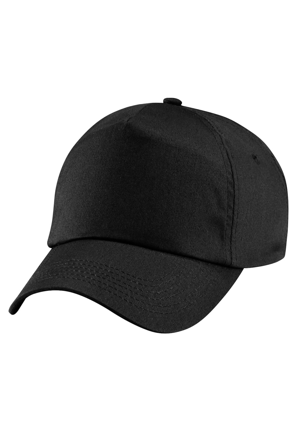 Unisex Plain Original 5 Panel Baseball Cap - Black