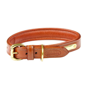 Weatherbeeta Padded Leather Dog Collar (Tan) (L)