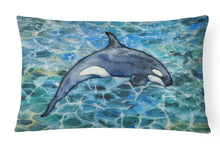 Load image into Gallery viewer, 12 in x 16 in  Outdoor Throw Pillow Killer Whale Orca #2 Canvas Fabric Decorative Pillow