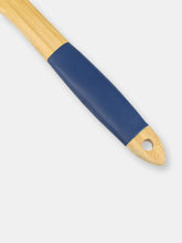 Load image into Gallery viewer, Michael Graves Design Slotted Bamboo Spatula with Indigo Silicone Handle