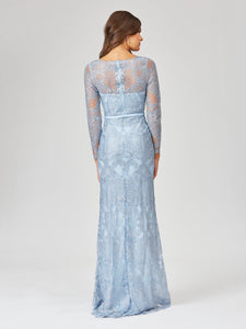 29466 - Long Sleeve Lace Mermaid Gown