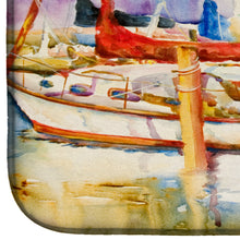 Load image into Gallery viewer, 14 in x 21 in End Stall Sailboats Dish Drying Mat