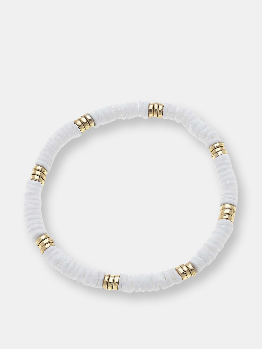 Joanna Beaded Shell Stretch Bracelet in Ivory