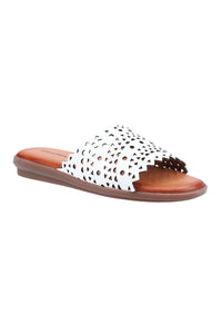 Womens/Ladies Bryony Leather Mules - White