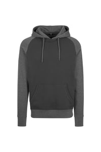 Build Your Brand Mens Raglan Hoodie (Black/Charcoal)