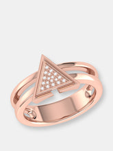 Load image into Gallery viewer, On Point Triangle Diamond Ring In 14K Rose Gold Vermeil On Sterling Silver