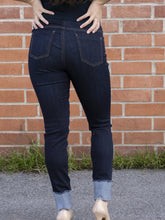 Load image into Gallery viewer, Cuffed Destrcuted Maternity Skinny Jean