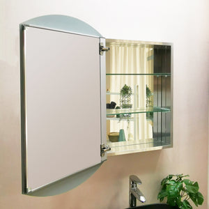 Lanier 20" W x 31" H Silver Aluminum Recessed Or Surface Mount Mirror Medicine Cabinet