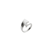 Load image into Gallery viewer, Triangle Wrapping Sterling Silver Solitaire Adjustable Ring