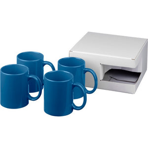 Bullet Ceramic Mug (4 Piece Gift Set) (Blue) (One Size)