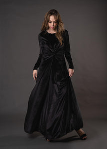 Black Velvet Knot Dress