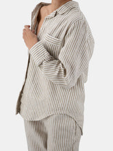Load image into Gallery viewer, Naya Striped Linen Pajama Set