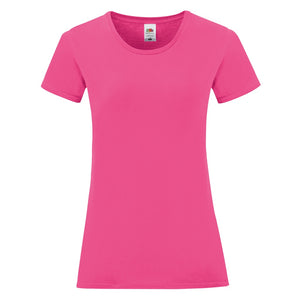 Fruit Of The Loom Womens/Ladies Iconic T-Shirt (Fuchsia Pink)