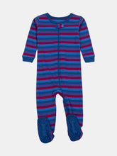 Load image into Gallery viewer, Kids Footed Cotton Unicorn Stripes Pajamas