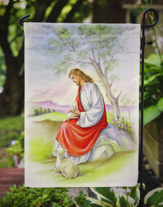 Jesus With Lamb Garden Flag 2-Sided 2-Ply