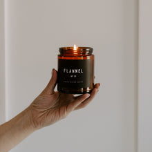 Load image into Gallery viewer, Flannel Soy Candle 9 oz - Amber Jar