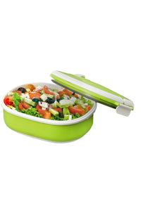 Bullet Spiga Lunch Box (Green,White) (7.4 x 5.8 x 3.1 inches)
