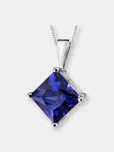Load image into Gallery viewer, Blue Sapphire Pendant Necklace 14 Karat White Gold 3.38 Carats