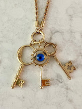 Load image into Gallery viewer, Evil Eye Cabochon Key Necklace