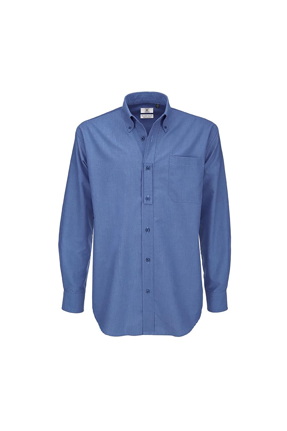 B&C Mens Oxford Long Sleeve Shirt / Mens Shirts (Blue Chip)