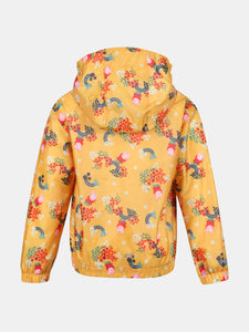 Regatta Childrens/Kids Muddy Puddle Peppa Pig Floral Hooded Waterproof Jacket (Glowlight Yellow)