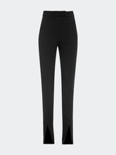 Load image into Gallery viewer, Slit Front Cigarette Pant In Black