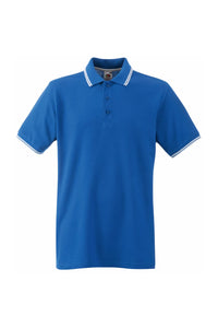 Fruit Of The Loom Mens Tipped Short Sleeve Polo Shirt (Royal Blue/White)