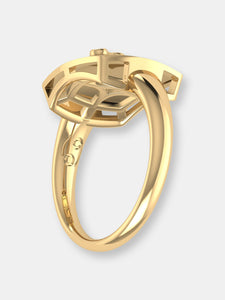 Cancer Crab Ruby & Diamond Constellation Signet Ring In 14K Yellow Gold Vermeil On Sterling Silver