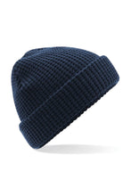 Load image into Gallery viewer, Beechfield Unisex Classic Waffle Knit Winter Beanie Hat (French Navy)