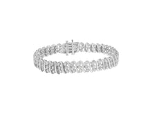 Load image into Gallery viewer, Sterling Silver 2 cttw Diamond Link Double Row Bracelet