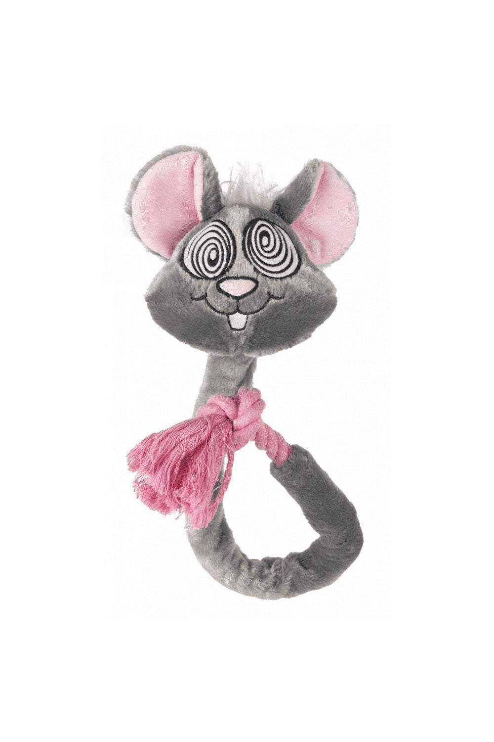 Fofos Eye Mouse Rope Dog Toy (Gray/Pink) (One Size)