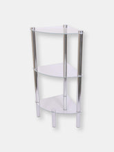 Load image into Gallery viewer, 3 Tier Multi Use Arc Glass Corner Shelf, Clear
