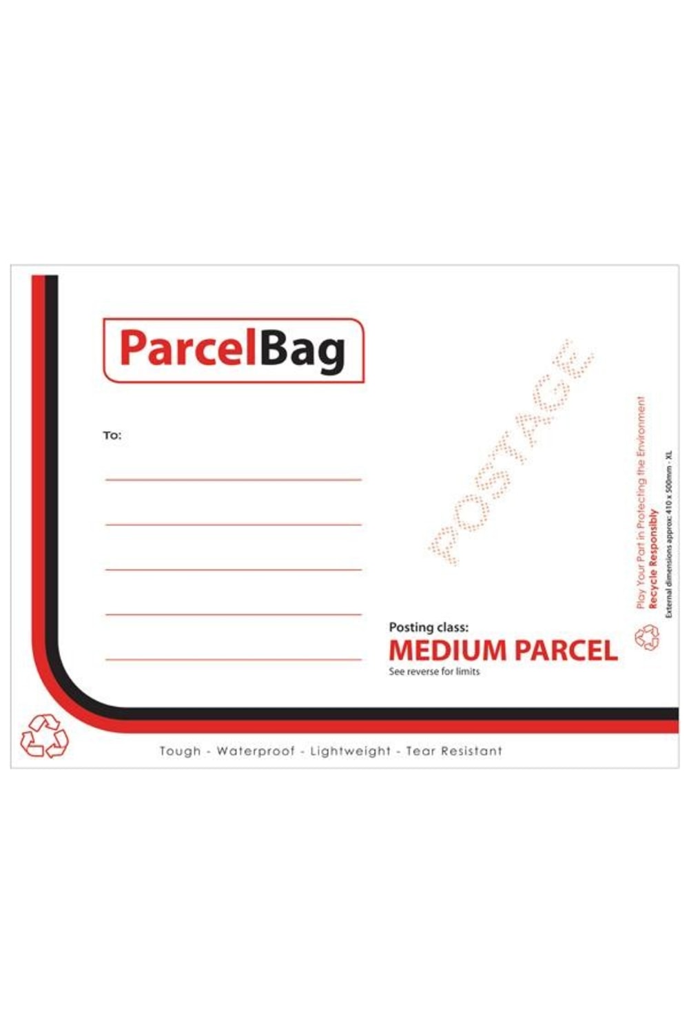 Impact Plastic Envelopes (Pack of 50) (White/Red/Black) (410mm x 500mm)