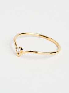 Chevron CZ Gold Curved Ring