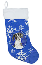 Load image into Gallery viewer, English Pointer Winter Snowflakes Christmas Stocking