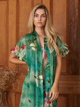 Load image into Gallery viewer, Jade Lily Silk Kimono Robe