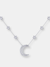 Load image into Gallery viewer, Starry Lane Moon Diamond Necklace in Sterling Silver