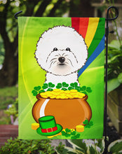 Load image into Gallery viewer, Bichon Frise St. Patrick&#39;s Day Garden Flag 2-Sided 2-Ply
