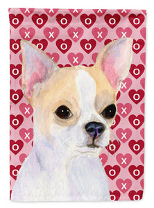 11" x 15 1/2" Polyester Chihuahua Hearts Love And Valentine's Day Portrait Garden Flag 2-Sided 2-Ply