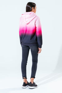 Childrens/Kids Fade Hoodie - Pink/Black/White